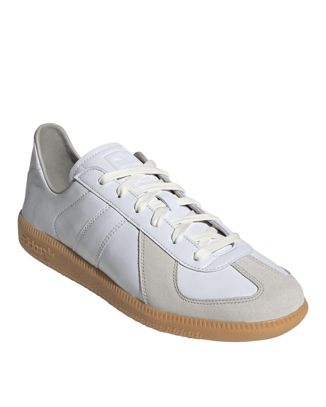 Adidas Originals White Spliced Leather Casual Shoes for men