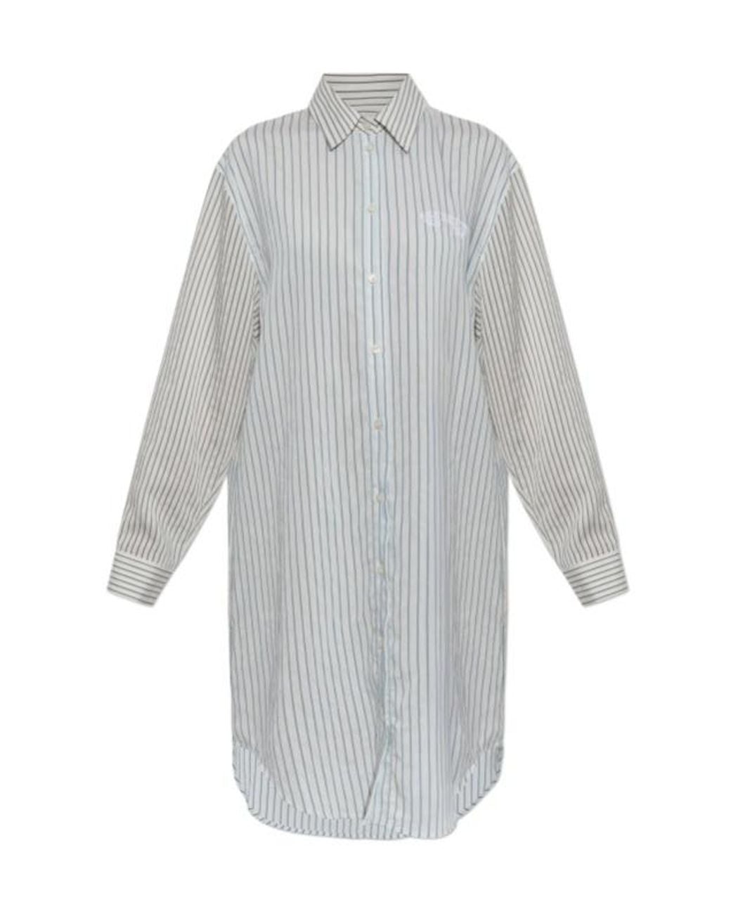 DIESEL Gray D Ilema Striped Shirt Dress