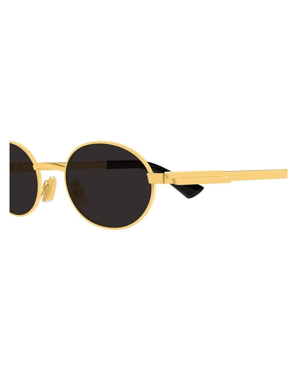Bottega Veneta White Eyewear Oval Frame Sunglasses