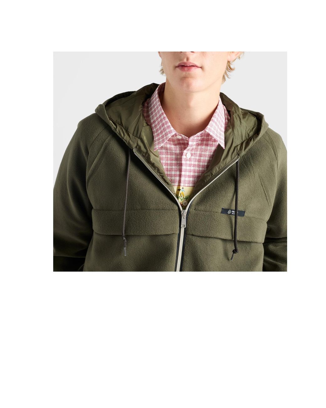Prada Green Hooded Technical Fabric Blouson Jacket for men