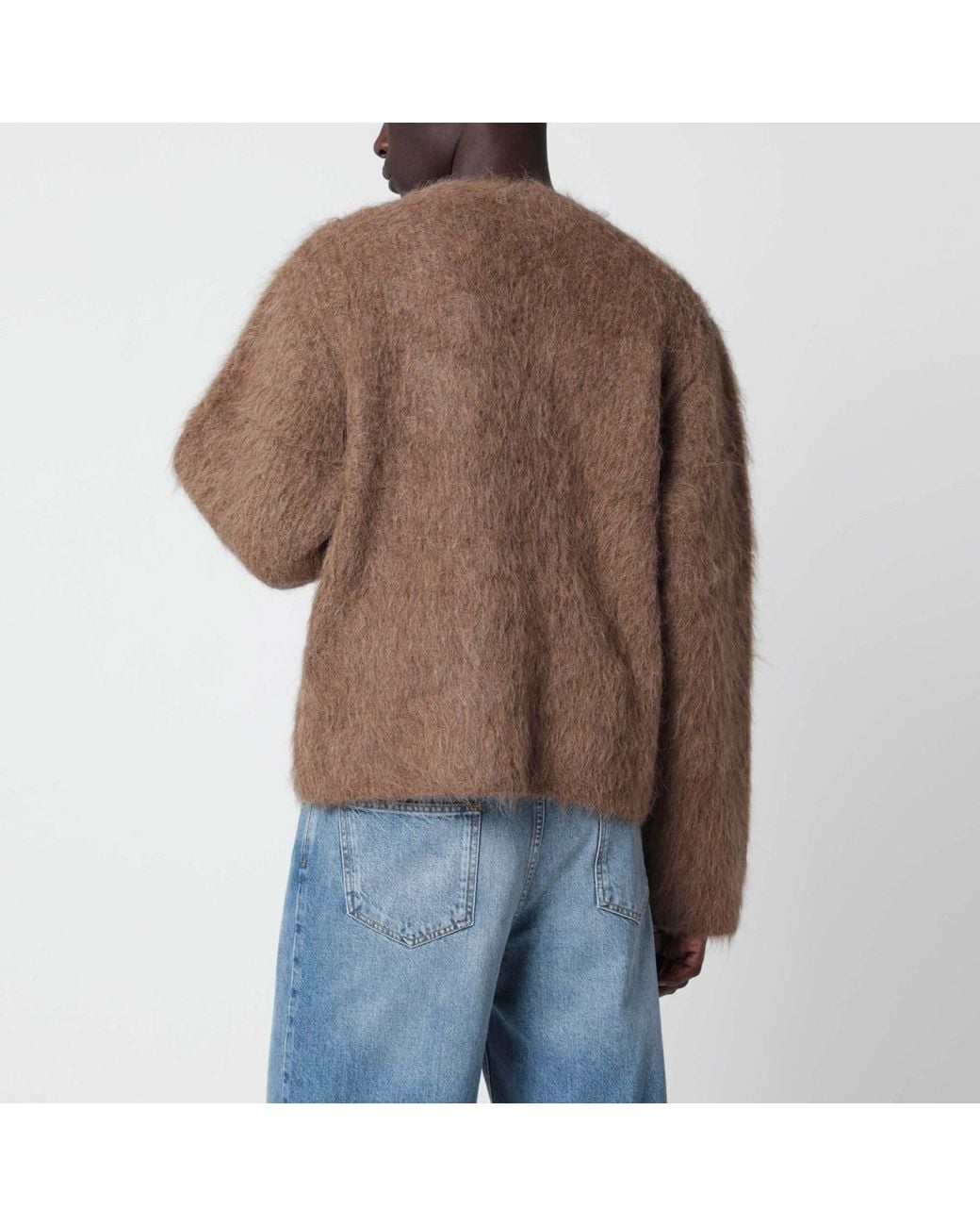 Séfr Brown V-Neck Knit Top for men