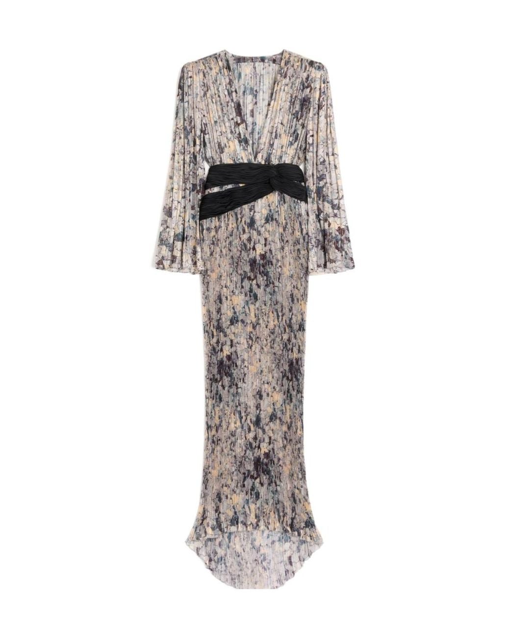 Valentino Gray Long-Sleeved Dress