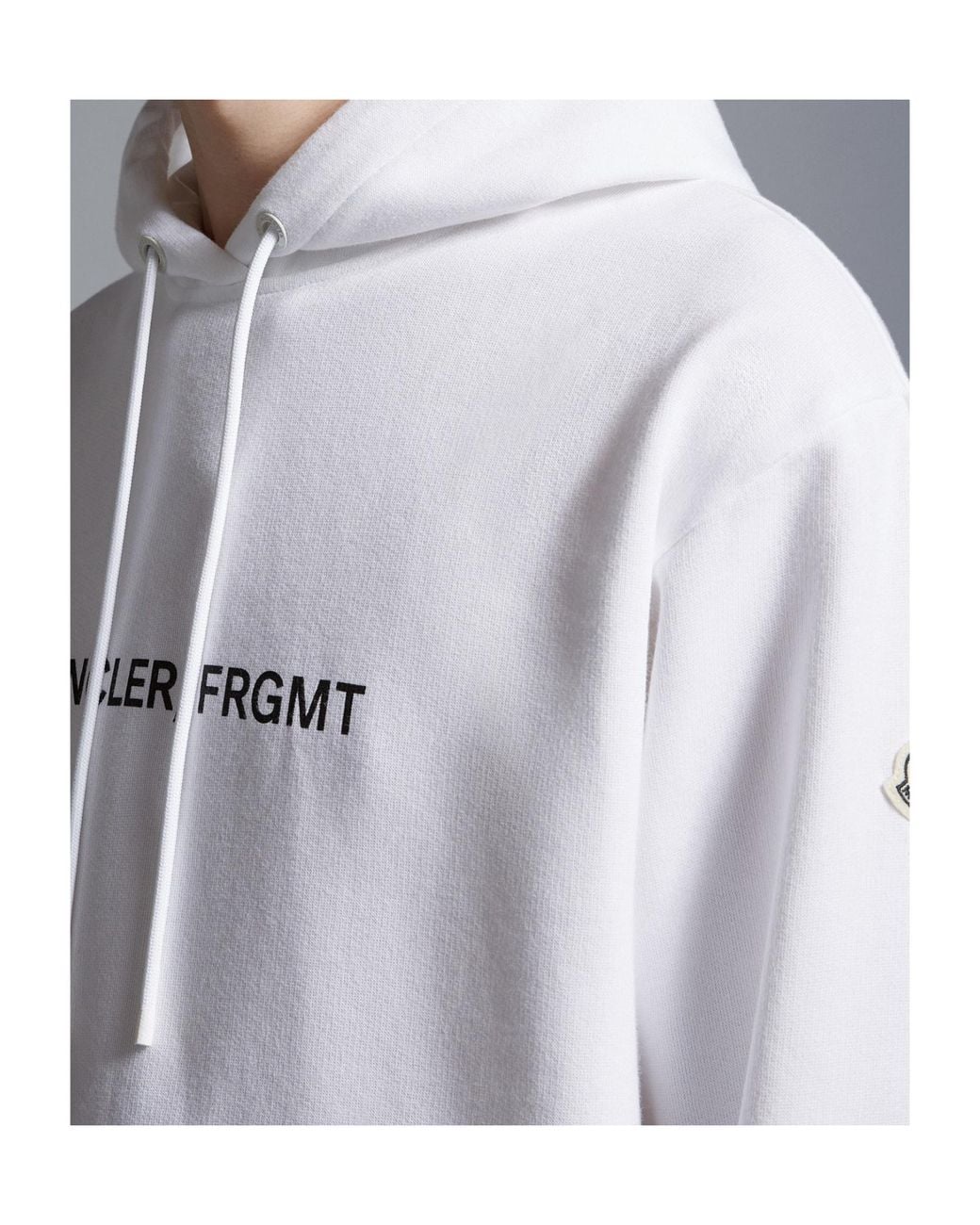 Moncler White Floral Motif Hoodie for men