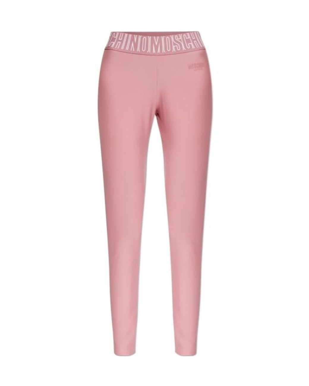 Moschino Pink Logo-Waist Performance Trousers