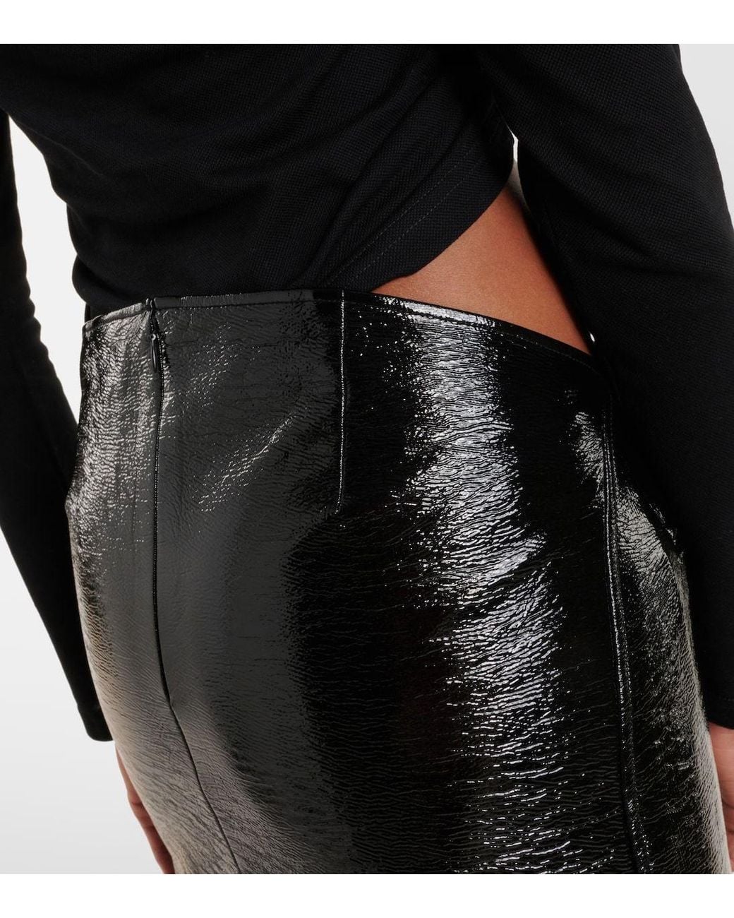 Courreges Black Asymmetric Midi Skirt