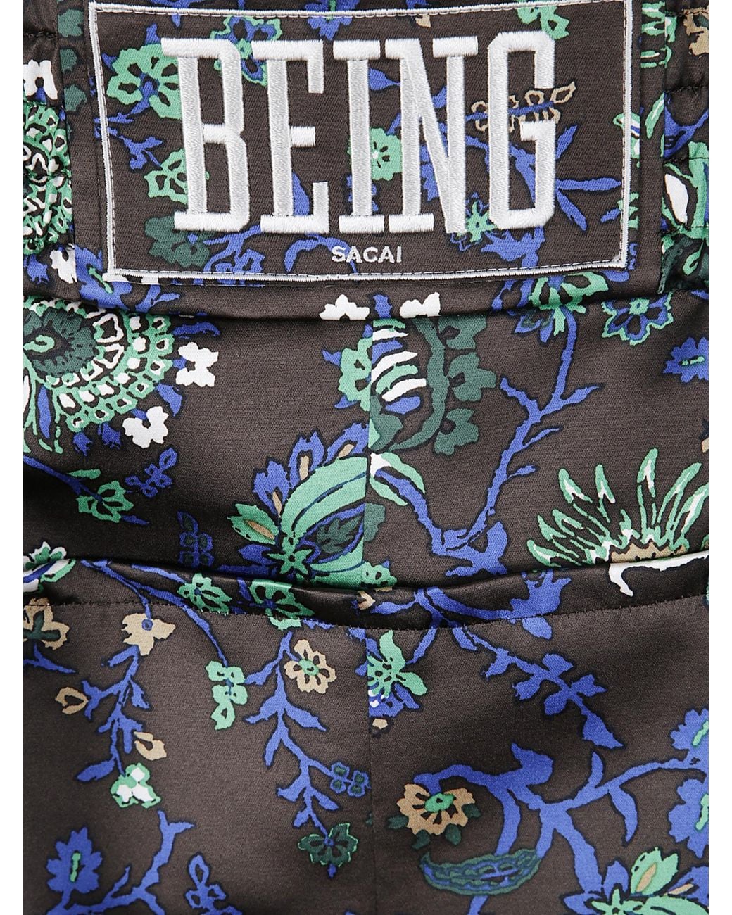 Sacai Blue Being Floral Print Shorts
