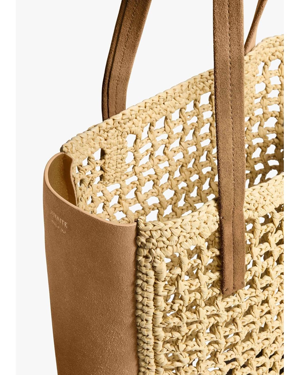 Khaite Metallic Small Zoe Woven-Panel Tote Bag