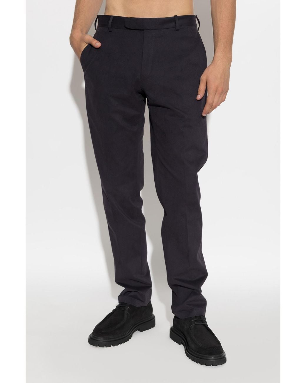 Brioni Blue Slim Cotton Pants for men
