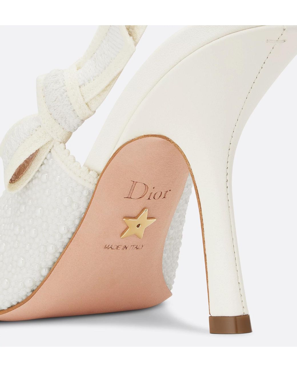 Dior White J'A Heeled Slingback Sandal