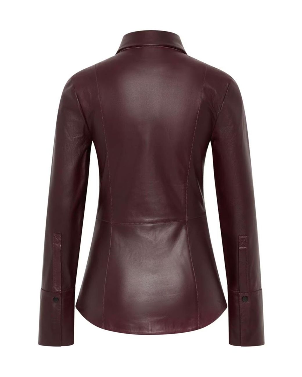 St. Agni Purple Button-Down Leather Shirt