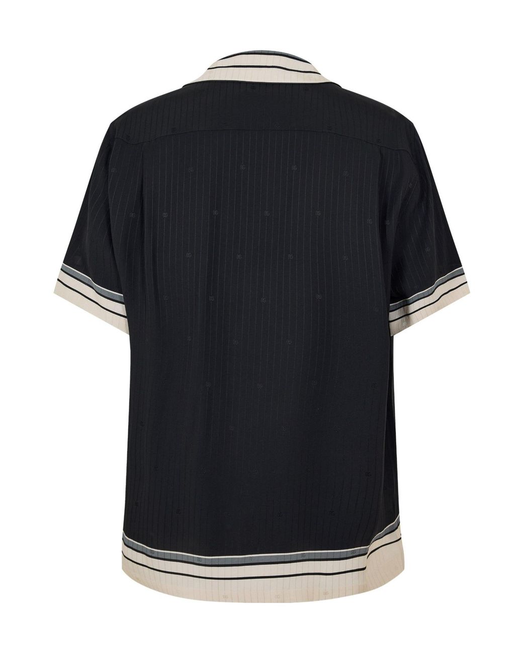 Dolce & Gabbana Black Vertical Striped Short Sleeve Shirt for men