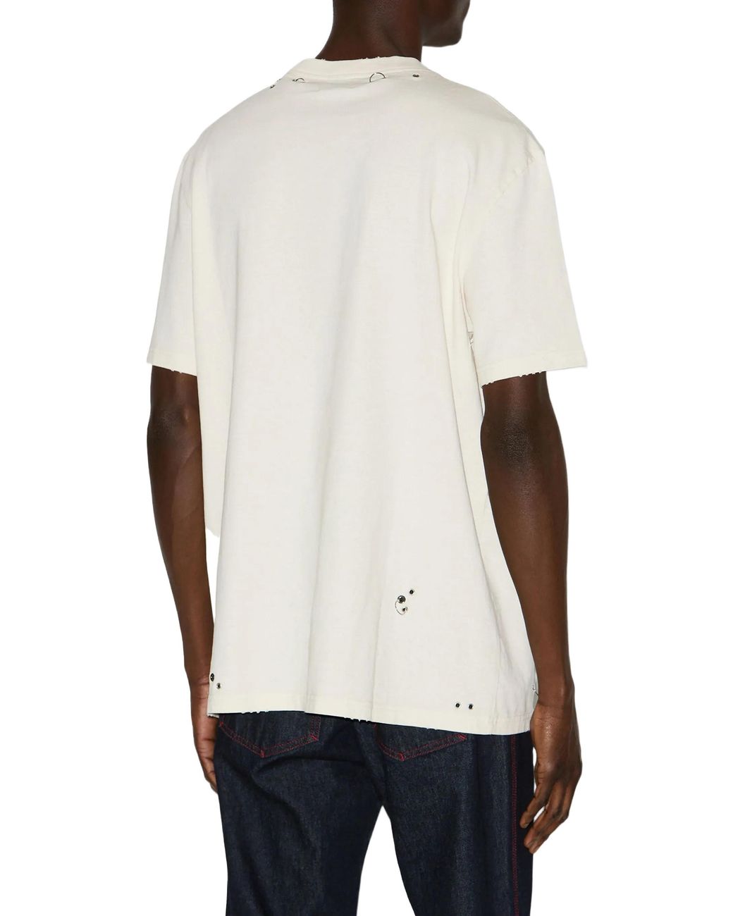 Isabel Marant White Yezra Eyelet Detailed T-Shirt for men