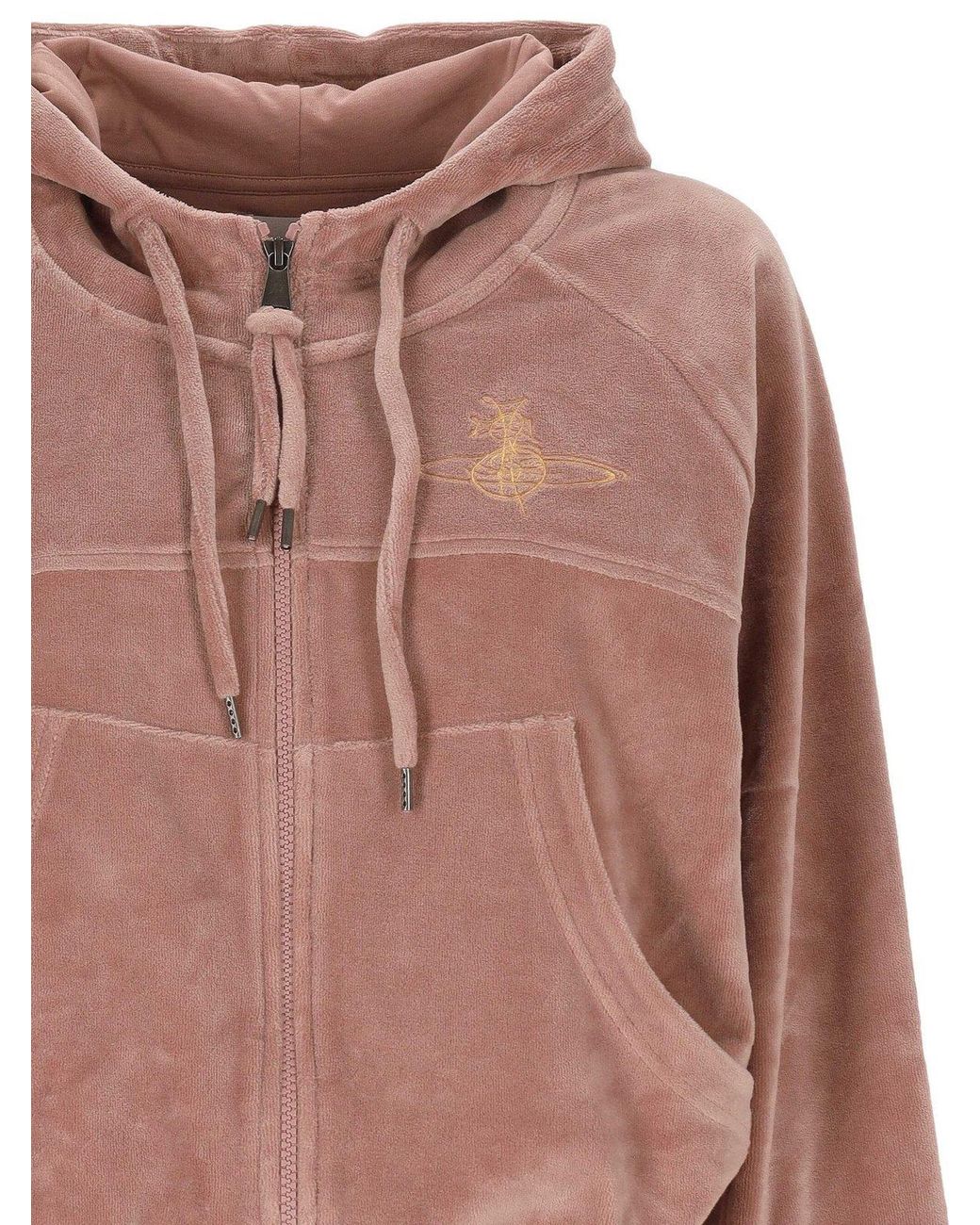 Vivienne Westwood Pink Drawstring Zipped Hoodie