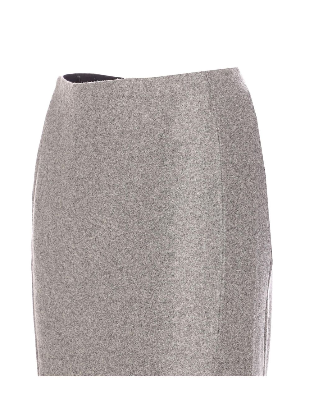 Pinko Gray Flared Midi Skirt