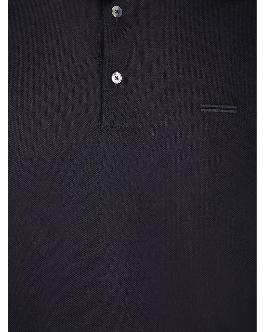 Zegna Blue Long-Sleeve Polo Shirt for men