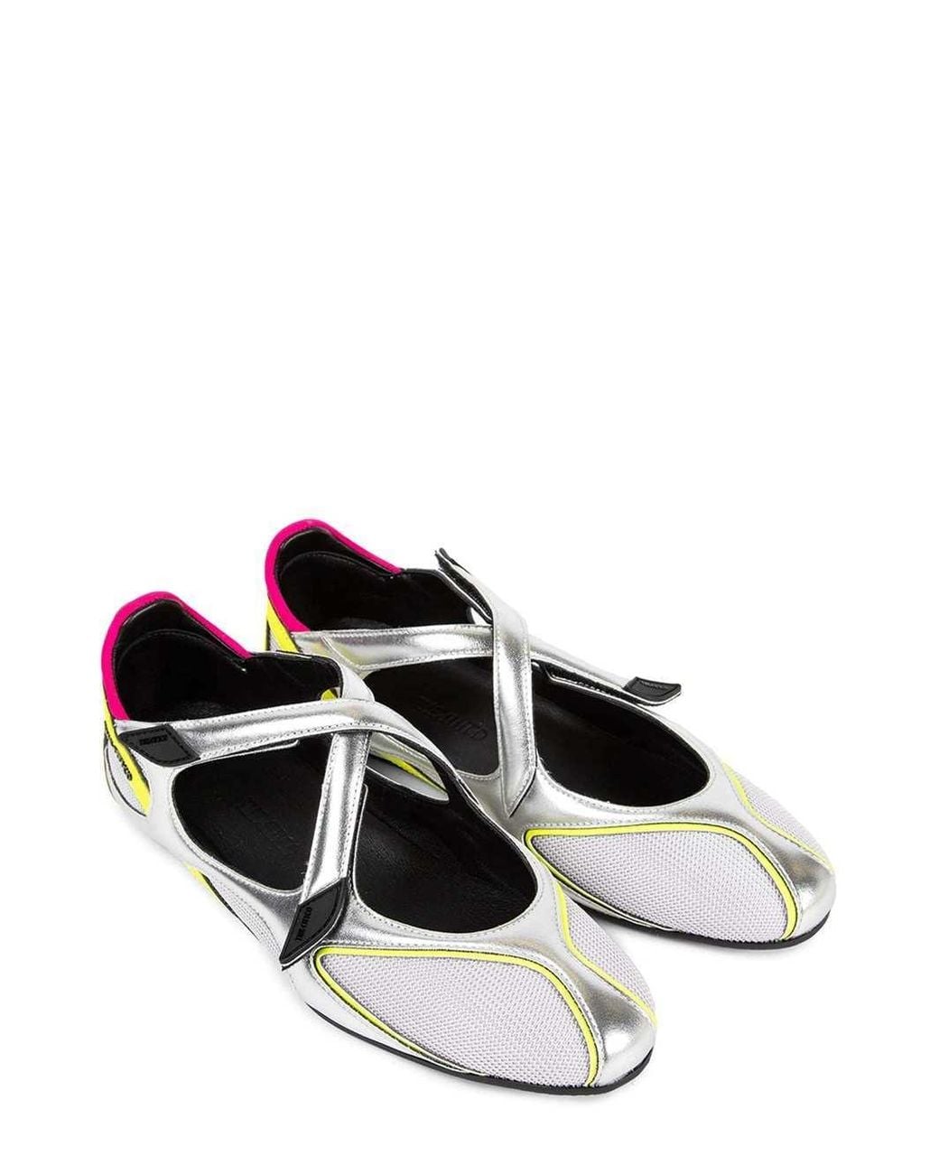 The Attico Green Floor 01 Holographic Ballet Flats