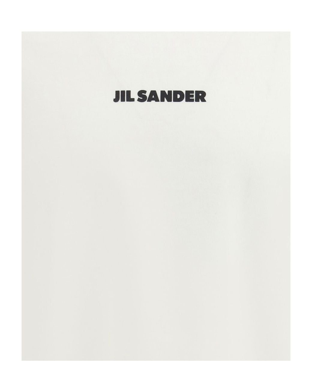 Jil Sander White Logo Printed Crewneck T-Shirt for men