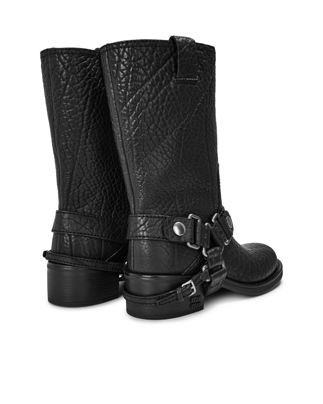 Miu Miu Black Premium Leather Ankle Boots