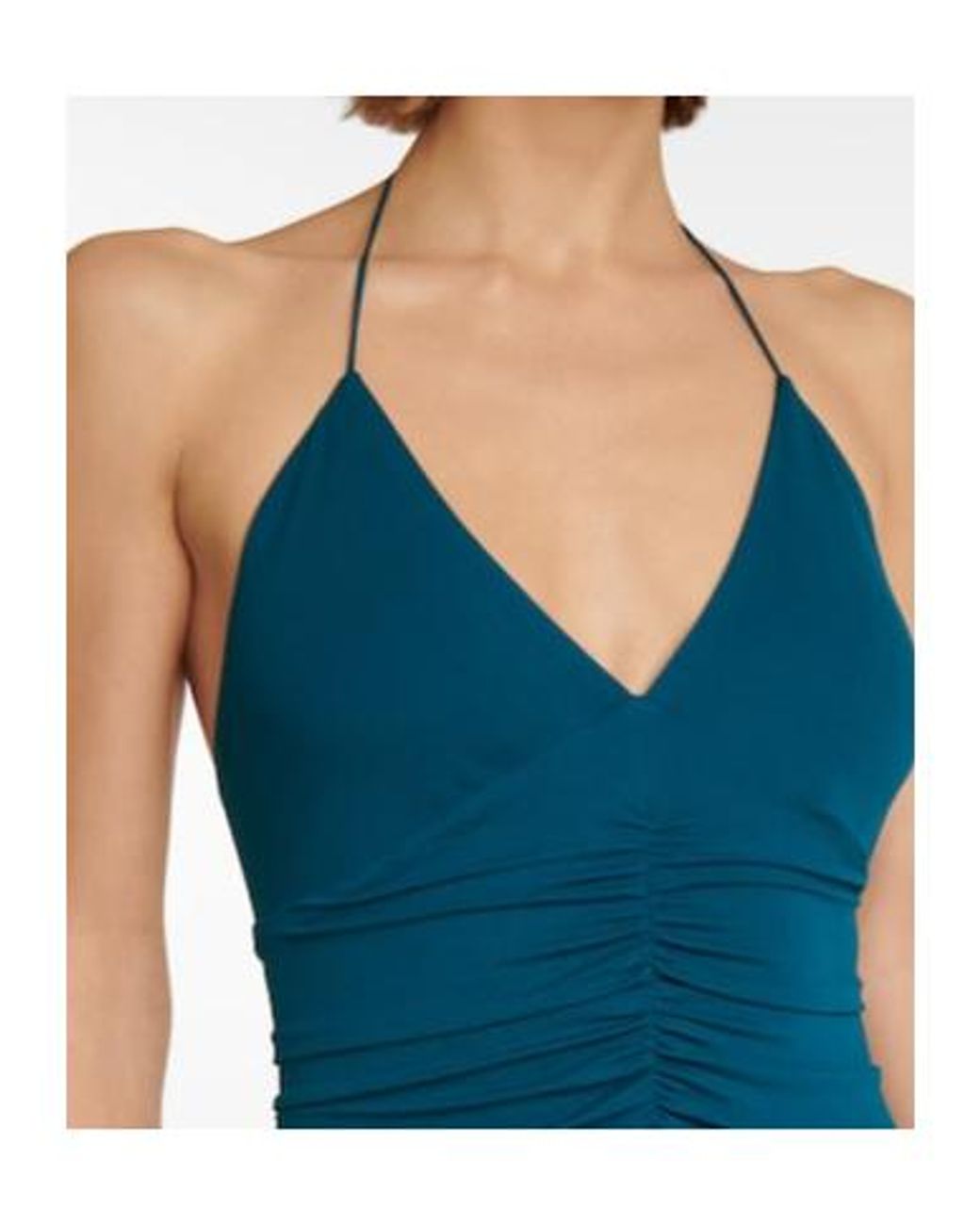 Alexandre Vauthier Blue Jersey Halterneck Midi Dress