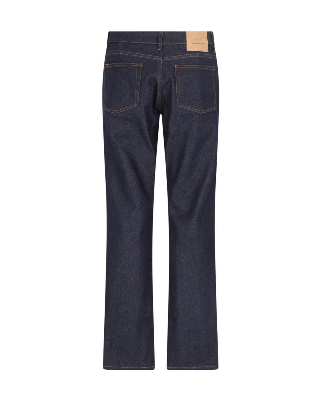AMI Blue Ami Logo Patch Straight-Leg Jeans for men