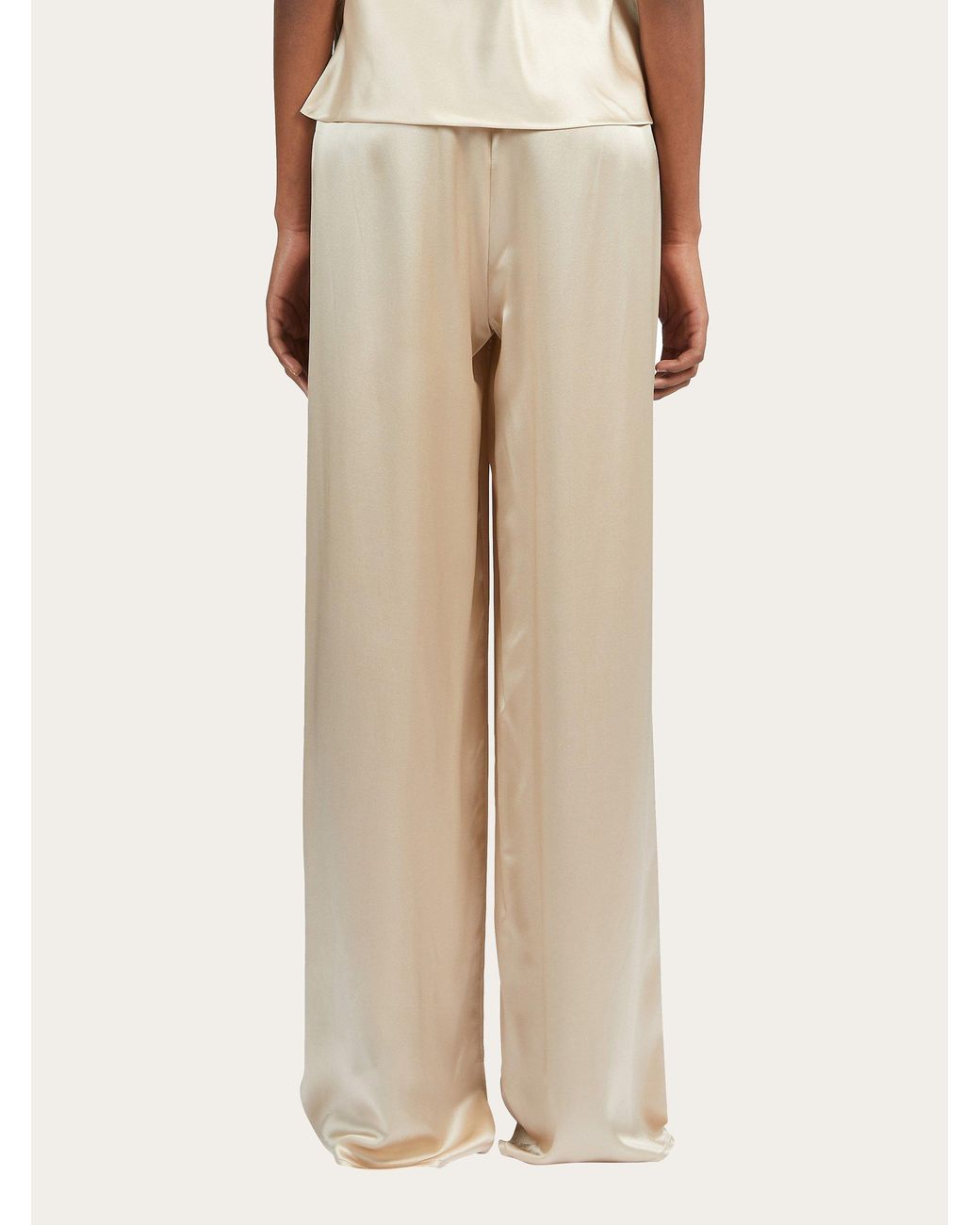 Ferragamo Natural Elastic Waist Casual Pants