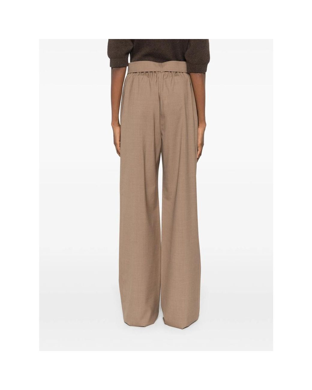 Max Mara Natural Wide-Leg Casual Pants