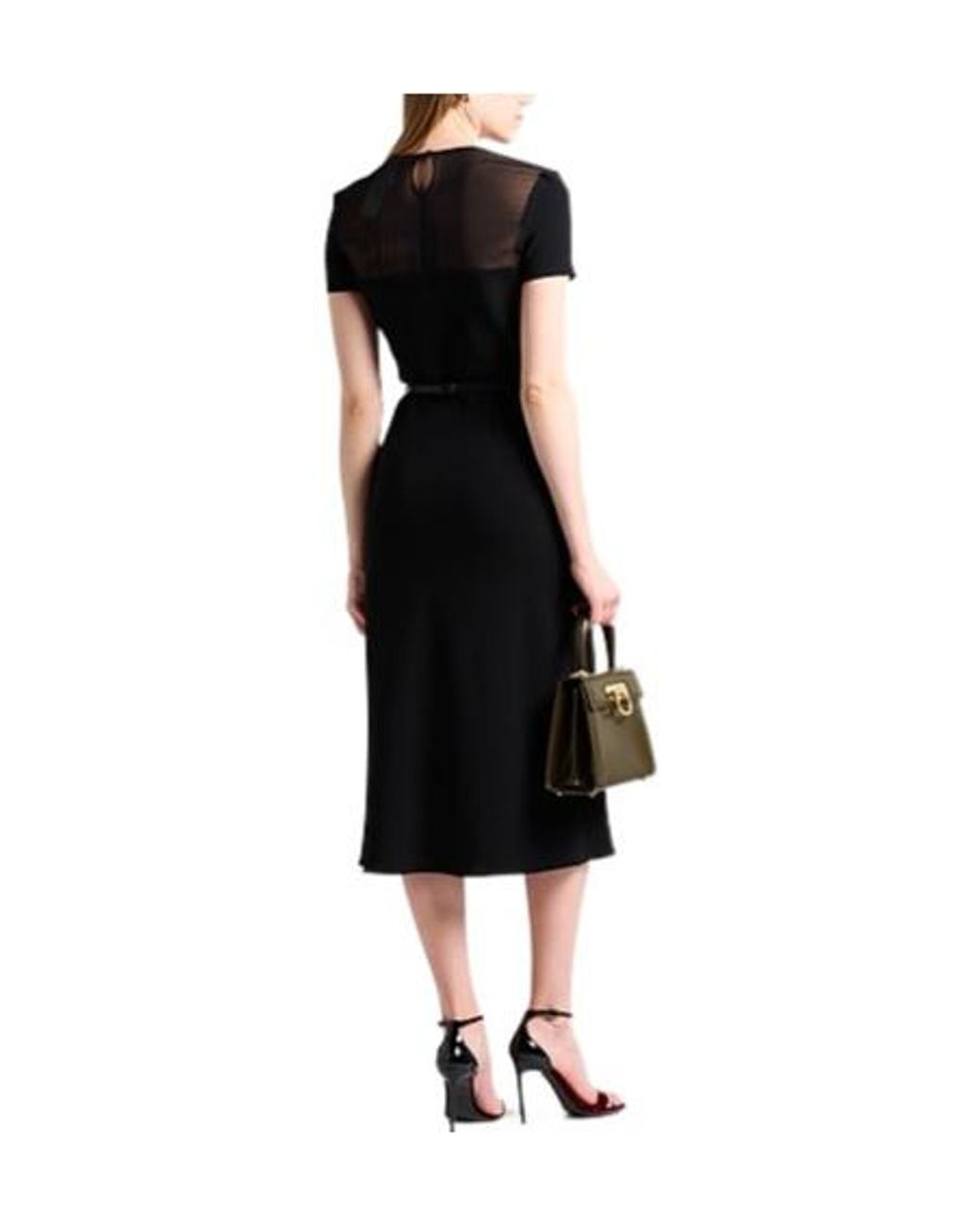 Max Mara Black Solid-Color Flared Skirt