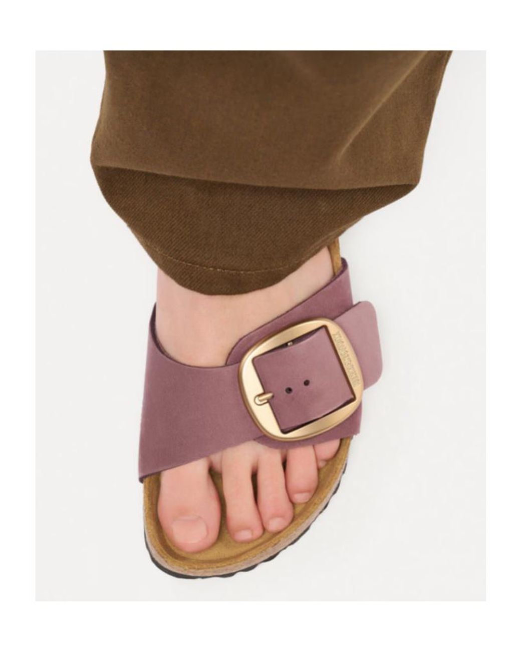 Birkenstock Brown Madrid Big Buckle Slides for men