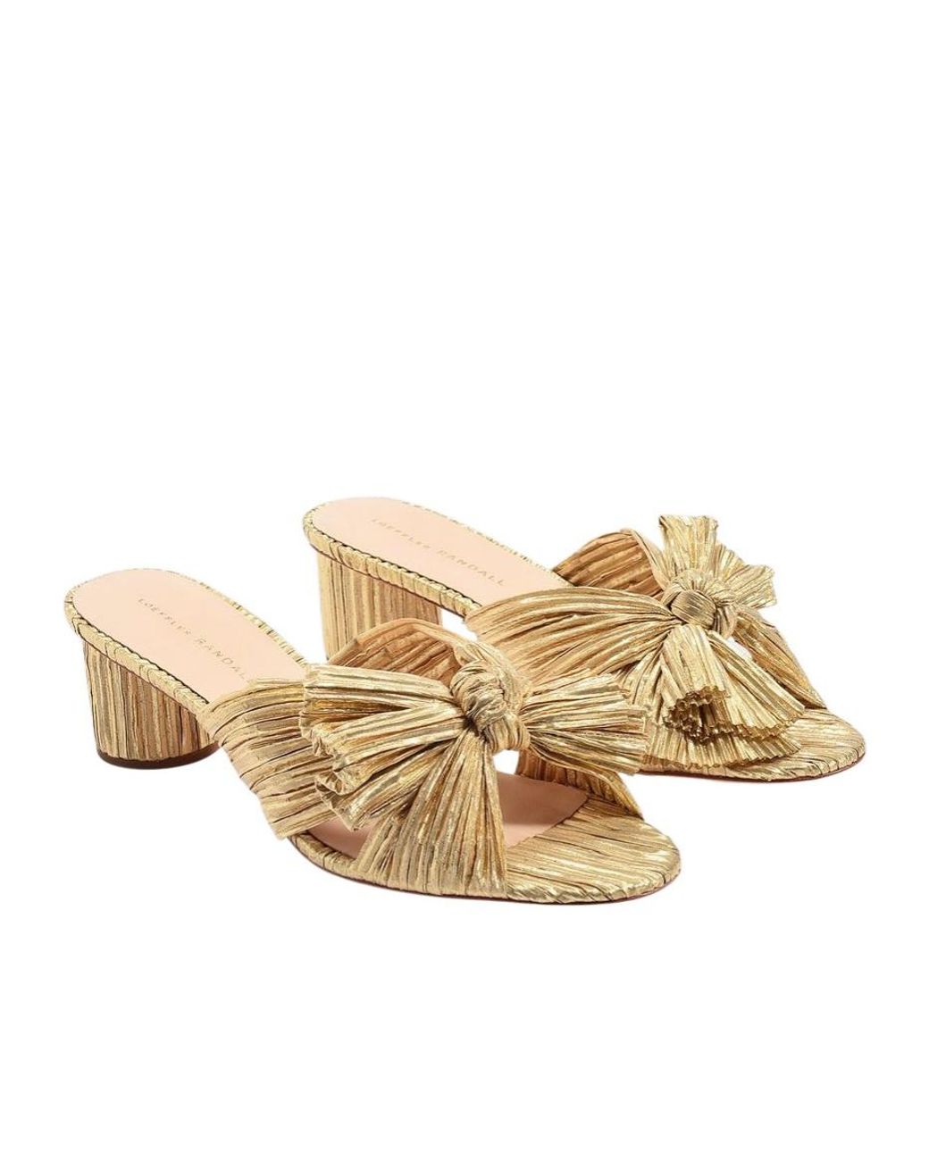 Loeffler Randall Natural Emilia Pleated Knot Mules