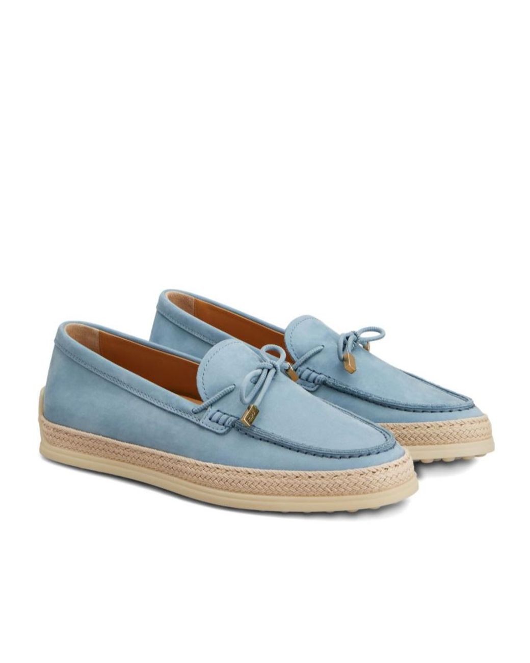 Tod's Blue Braided-Trim Loafers