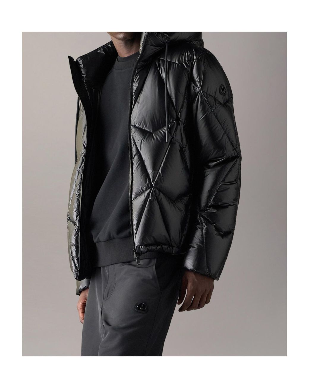 Moose Knuckles Black Iceberg Quilt Down Puffer Jacket for men