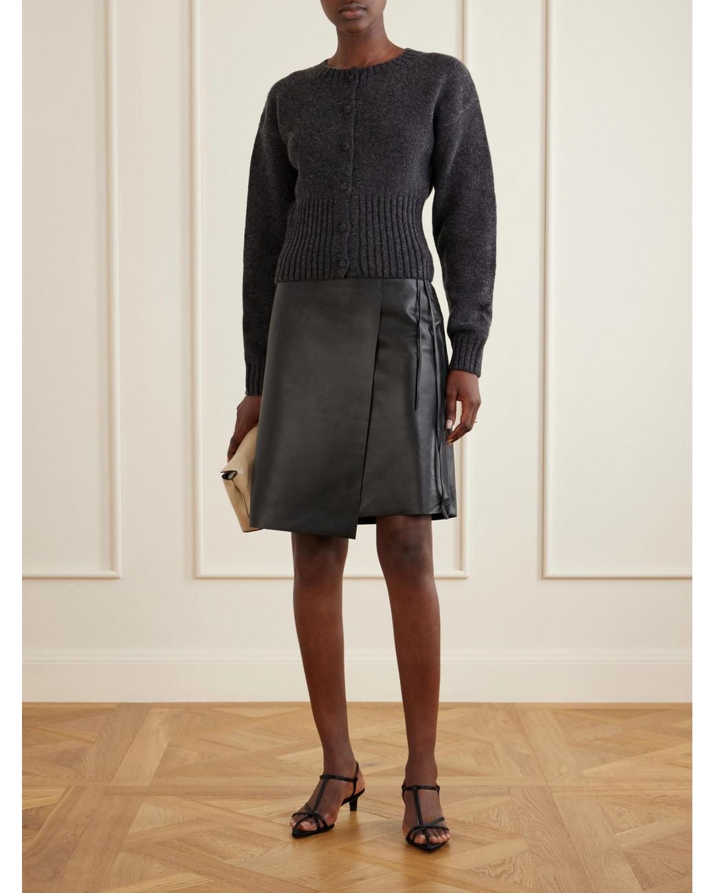 St. Agni Black Cropped Wool Cardigan