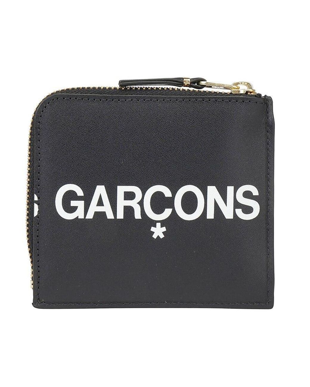 Comme des Garçons Black Comme Des Garçons Wallet Logo Printed Zipped Wallet for men