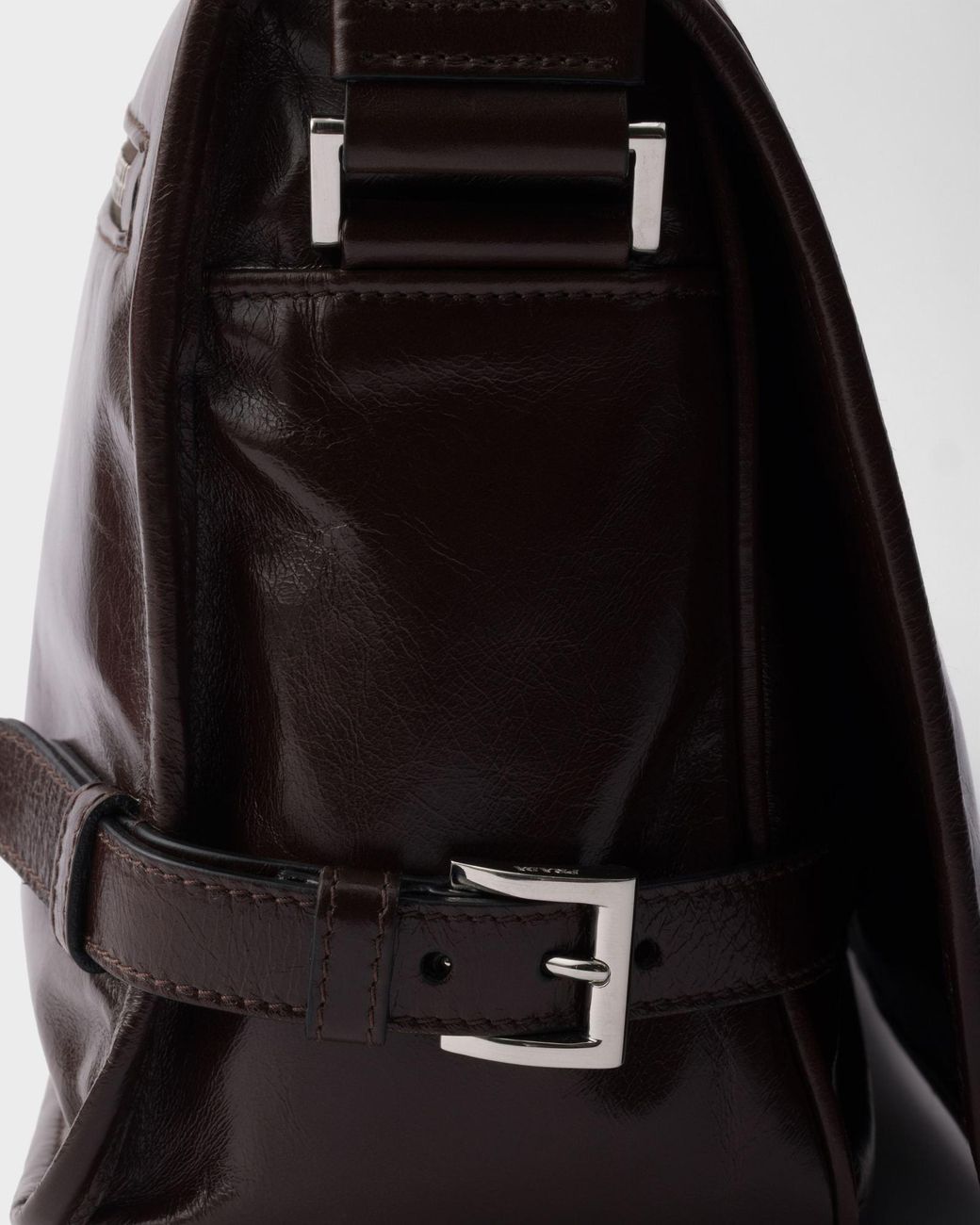 Prada Brown Triangle-Logo Crossbody Bag for men