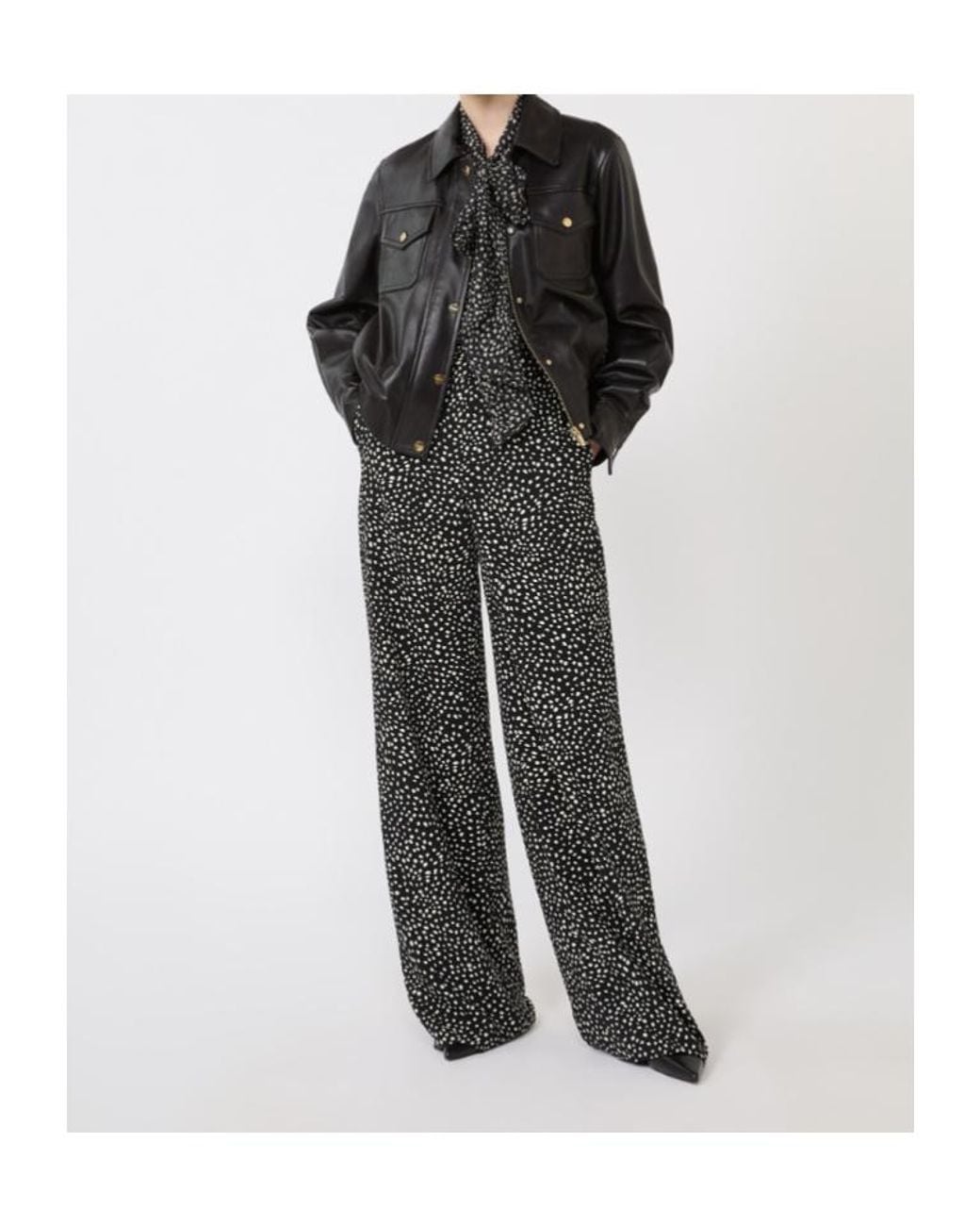 Max Mara Gray Studio Etere All-Over Printed Blouse