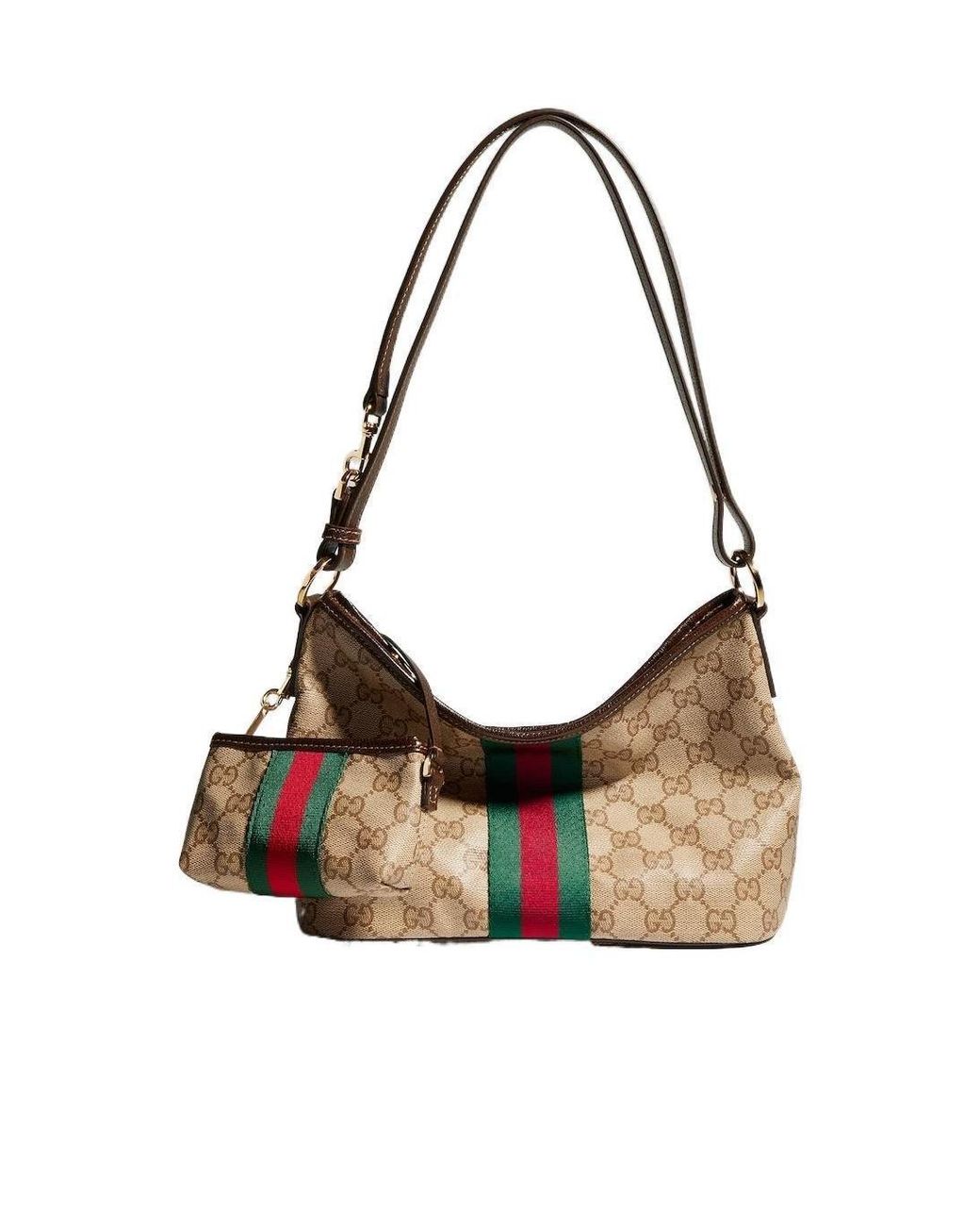 Gucci Brown Medium Shoulder Bag With Web