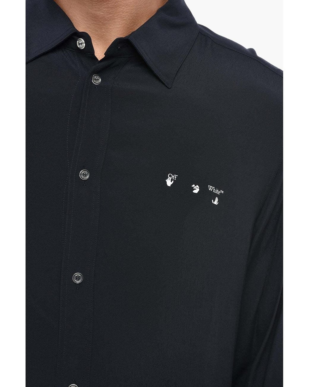 Off-White c/o Virgil Abloh Blue Logo-Print Shirt for men