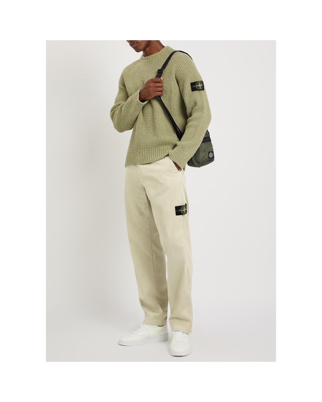 Stone Island Natural Straight-Leg Casual Trousers for men