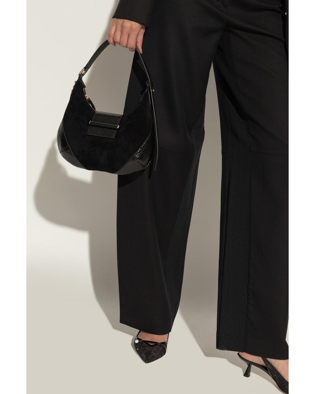 Jimmy Choo Black Logo Embossed Small Shoulder Bag