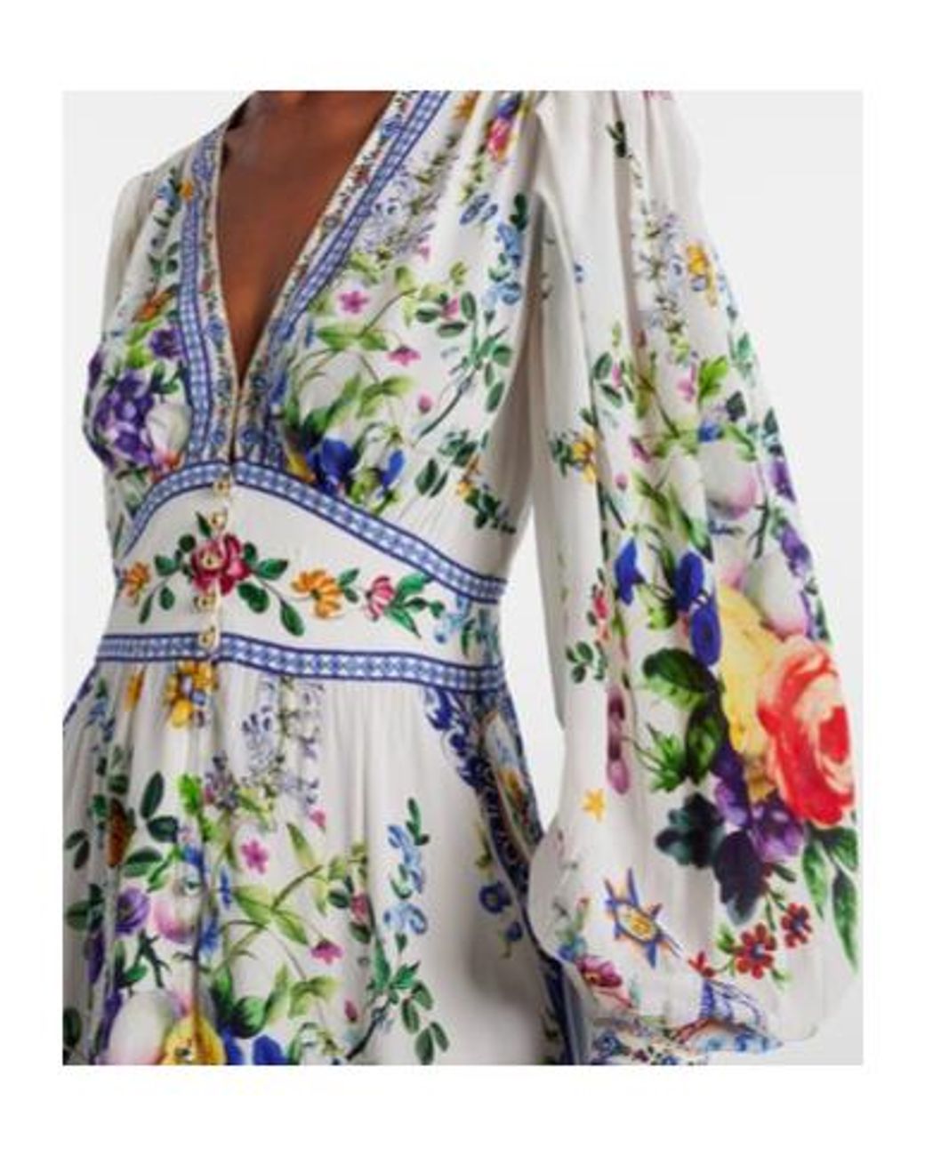 Camilla White Printed Silk Crêpe Maxi Dress