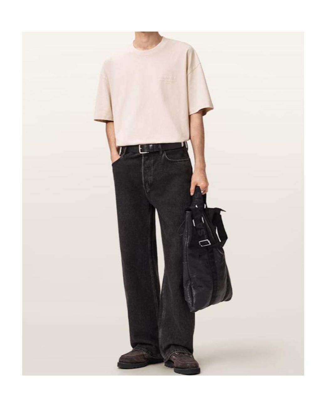 AllSaints White Xander Logo T-Shirt for men