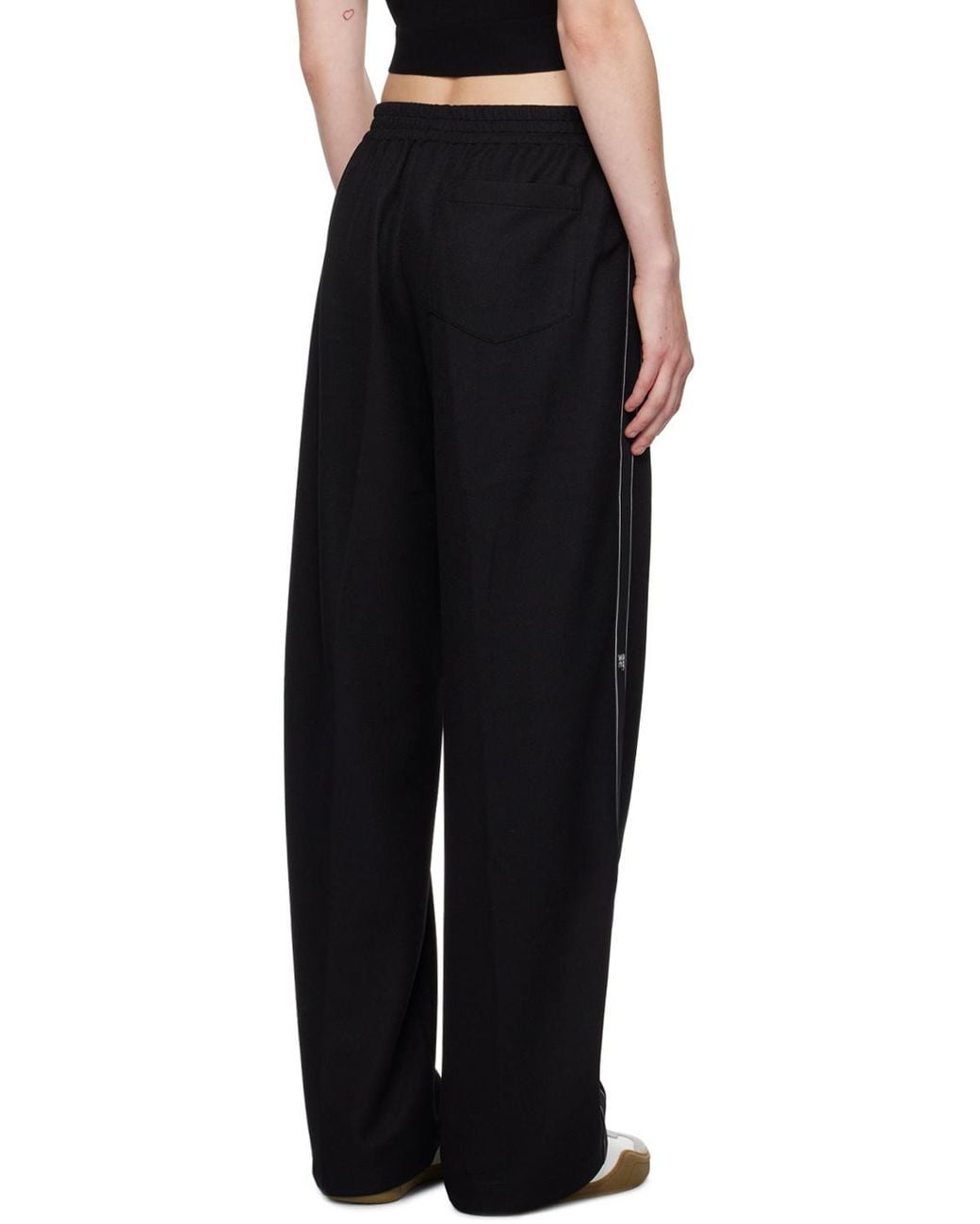 Alexander Wang Black T By Logo Tape Track Pants