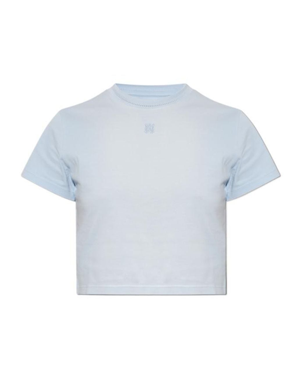 Amiri Blue Cropped Logo T-Shirt