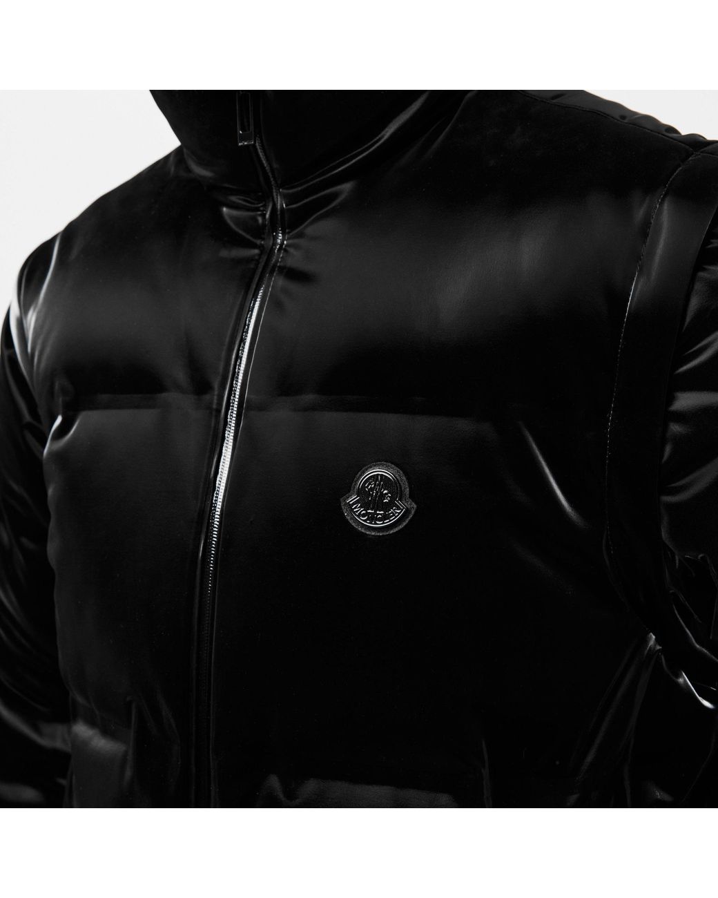 Moncler White Throttle Reversible Down Short Puffer Jacket for men