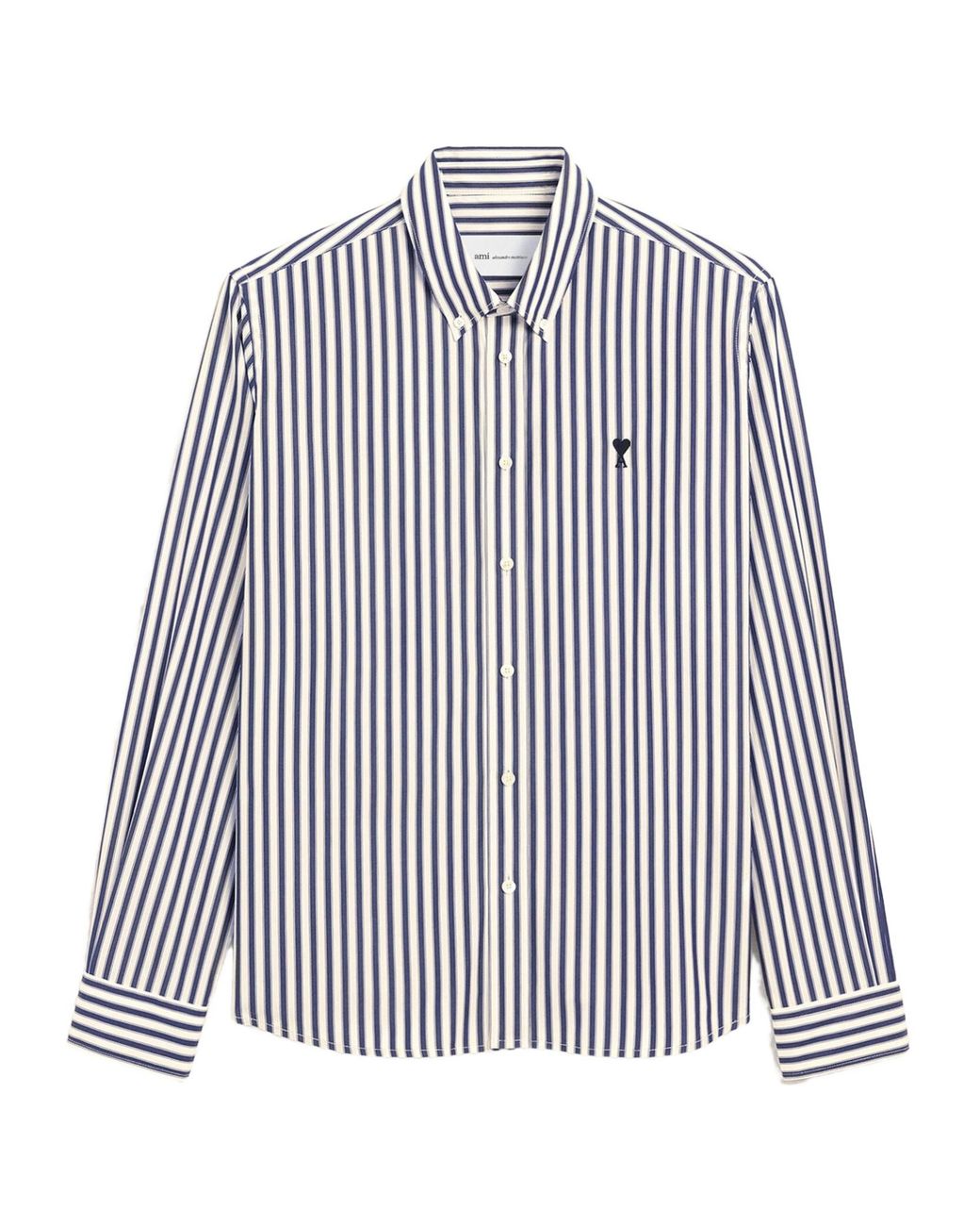 AMI Blue Ami Ami De Coeur Striped Shirt for men