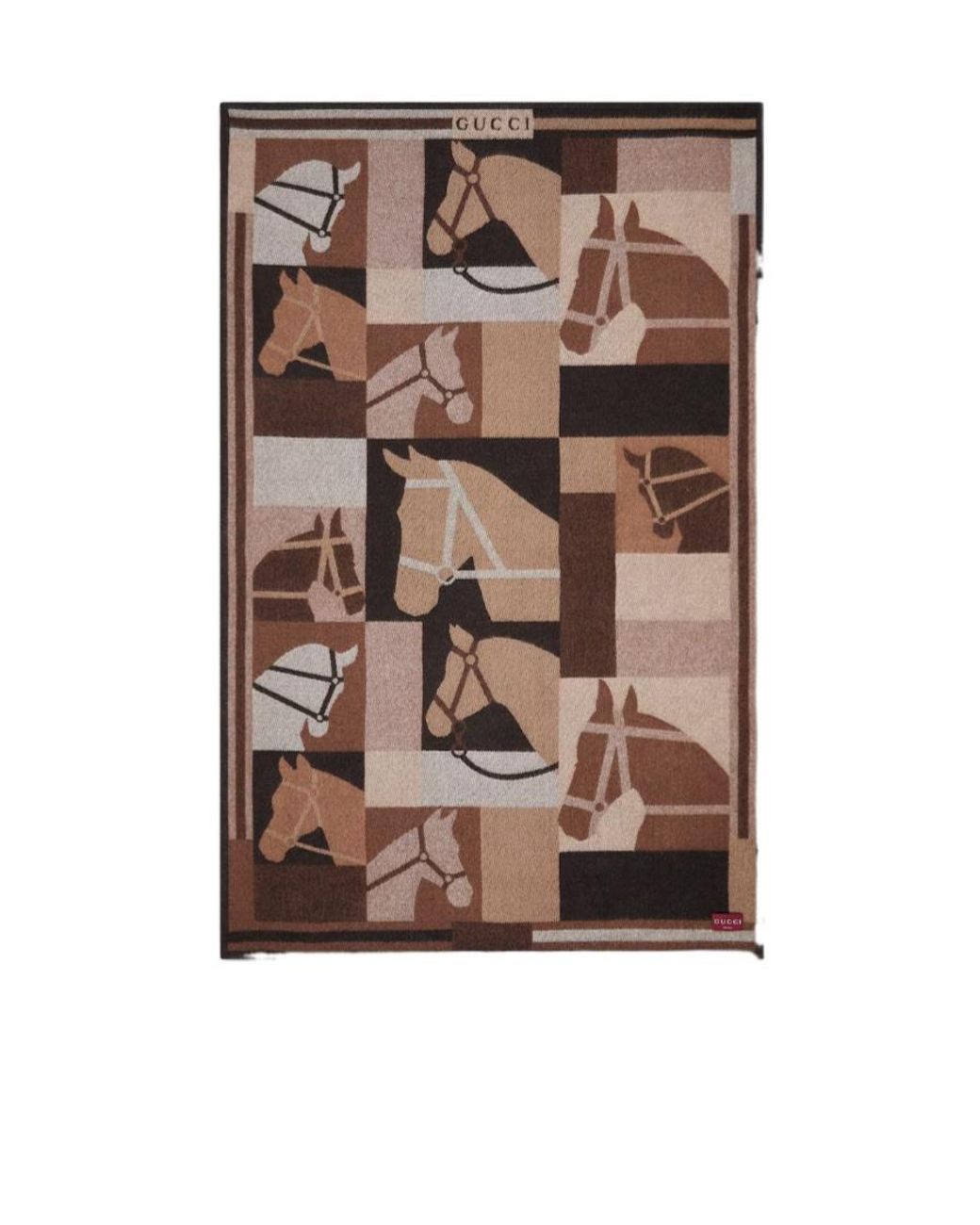 Gucci Brown Wool And Cashmere Jacquard Blanket for men