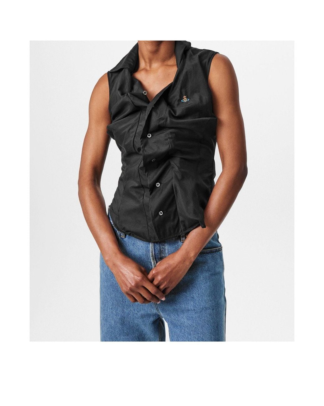 Vivienne Westwood Black Sleeveless Fitted Shirt