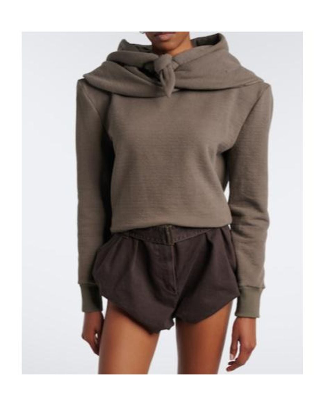 Magda Butrym Gray Cotton-Blend Jersey Hoodie