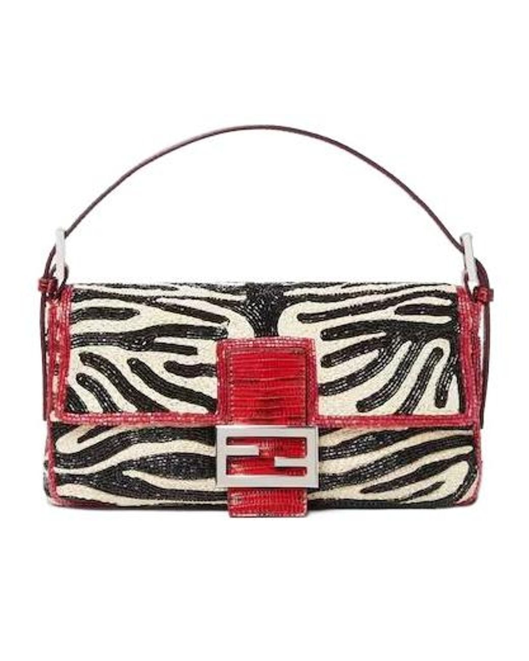 Fendi Red Baguette Shoulder Bag