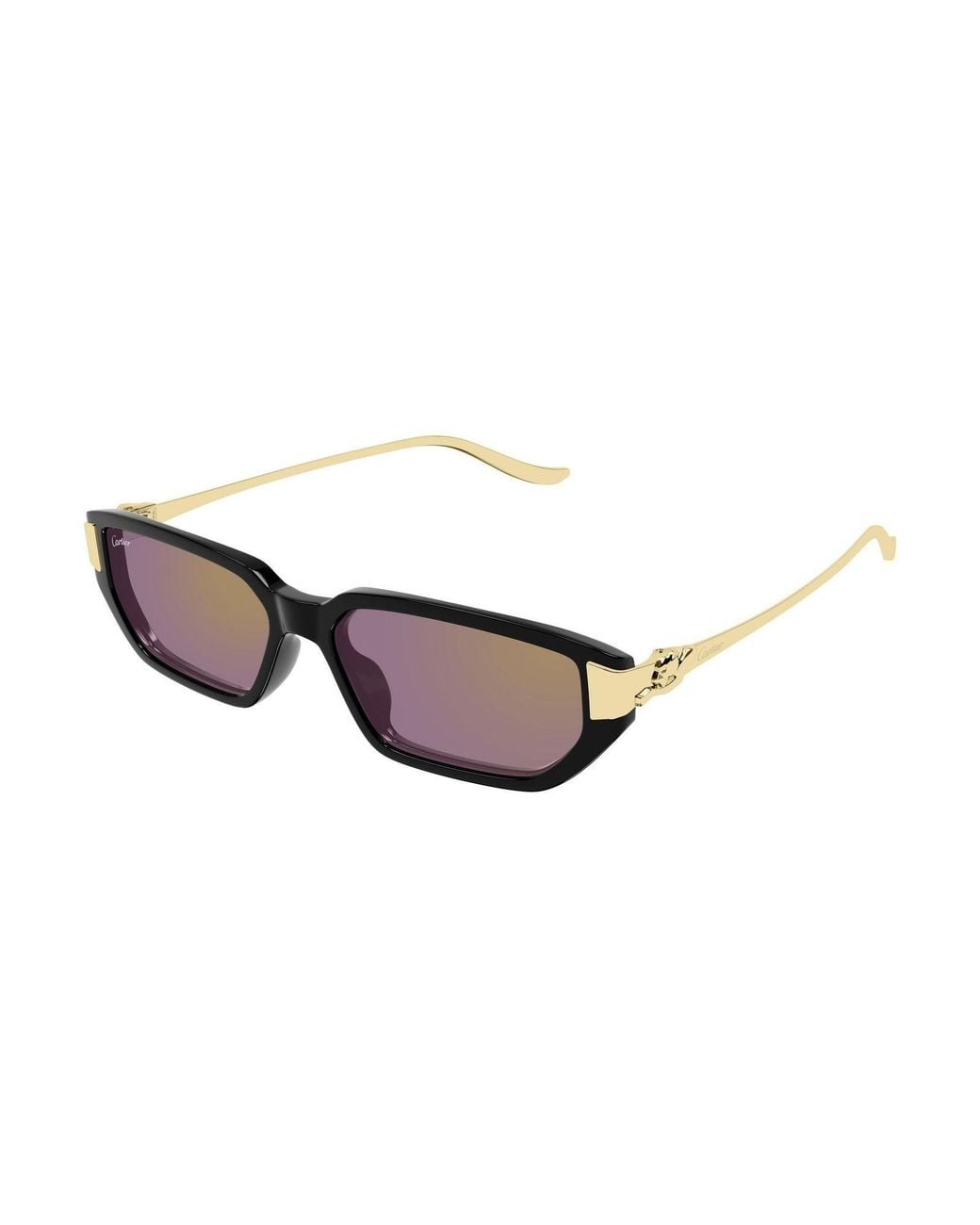 Cartier White Geometric Frame Sunglasses